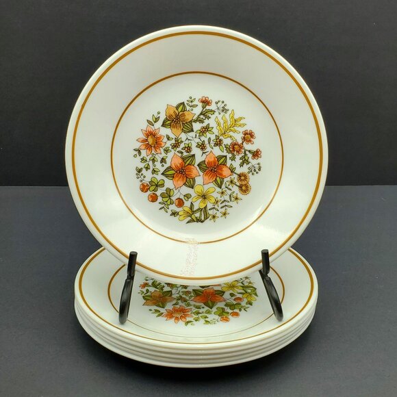 Corelle Indian Summer Bread Plates Corning Floral Dessert Appetizer Plates - Picture 1 of 6